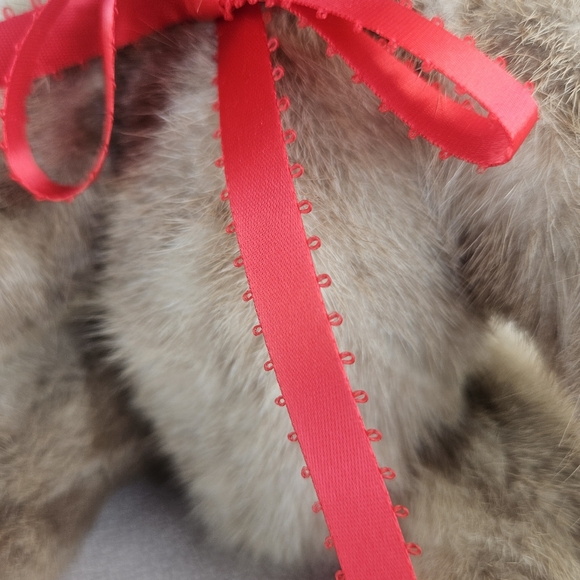 Handmade Anna Jointed Mohair Teddy Bear Red Bow 11" Brown Maine 1999 VTG - Picture 5 of 9